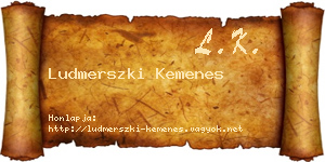 Ludmerszki Kemenes névjegykártya